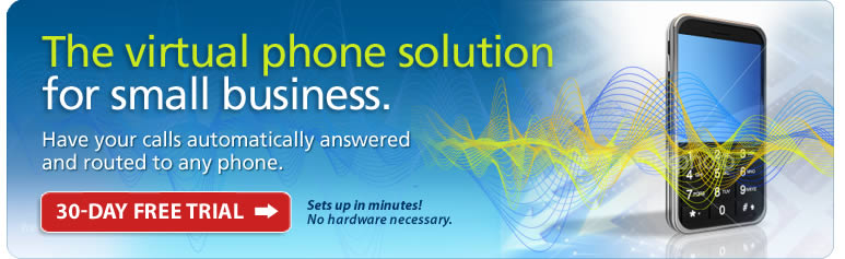 The Virtual Phone solution for small business. Have your cals automatically answered and routed to any phone.
