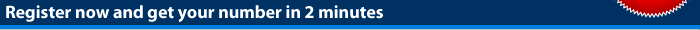 Register now and get your number in 2 minutes