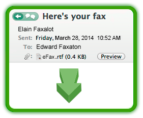Fax is delivered to your email inbox.